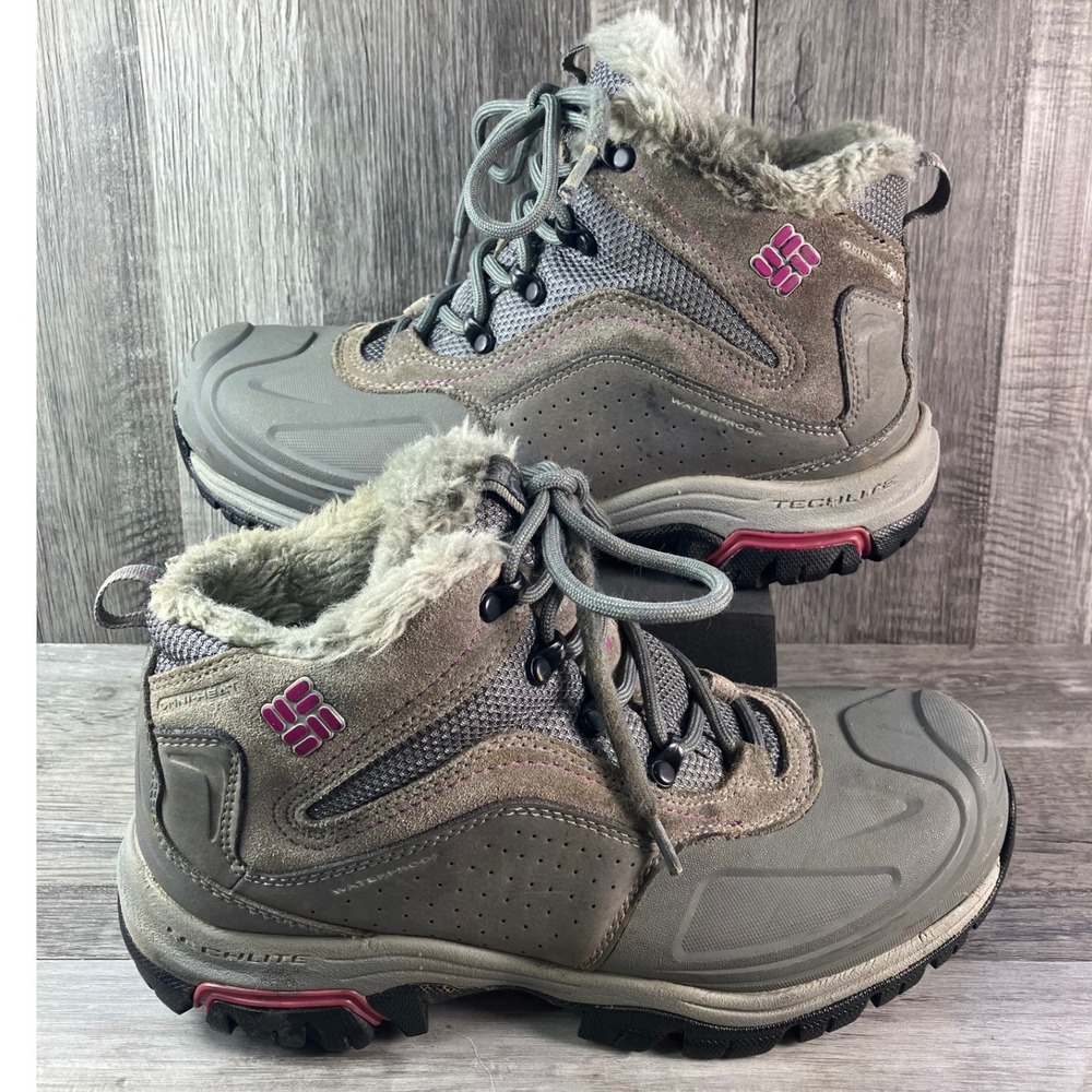 Columbia Minx Mid II Omni-Heat Winter Boots Grey Pink BL1546-030 Womens 9